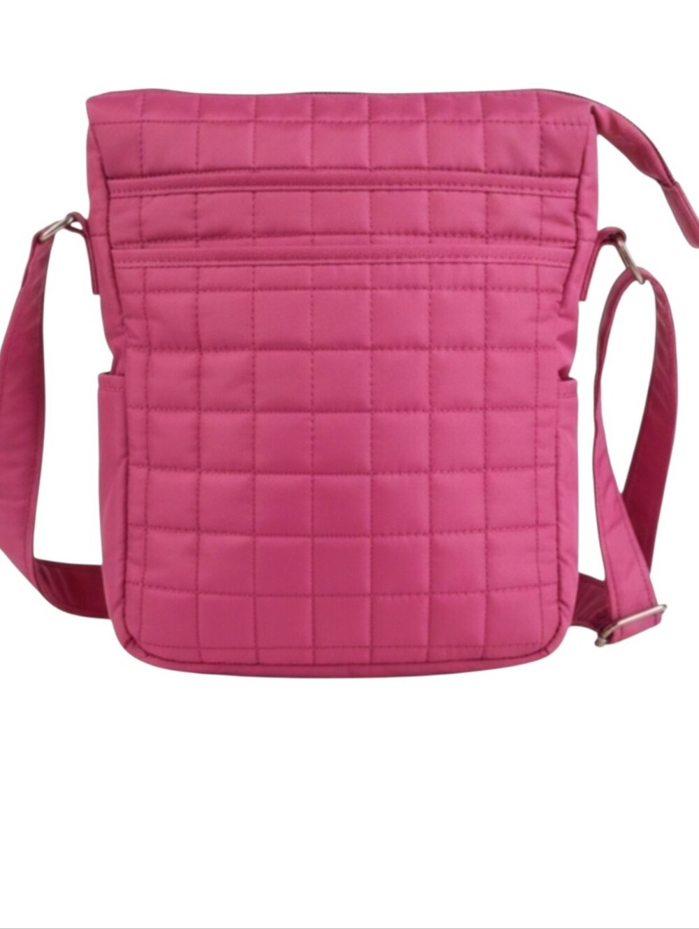 💕 Y2K lug Hot Pink Quilted Moped Messenger Crossbody Bag 💕 - Picture 4 of 8